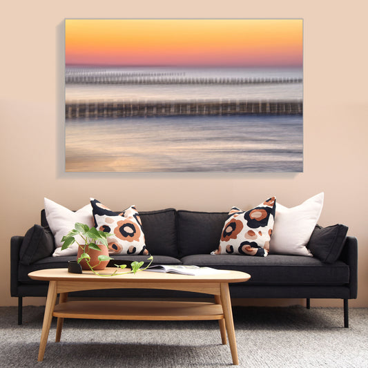 Abendstimmung am Meer | abstraktes Wandbild