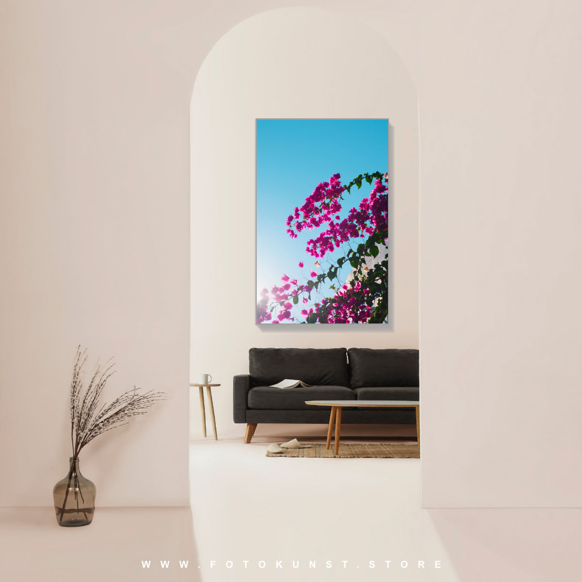 Bougainvilleen Santorini | Blumen Wandbild