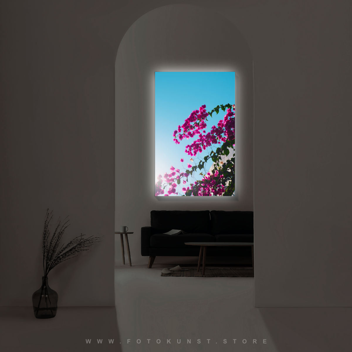 Bougainvilleen Santorini | Blumen Wandbild