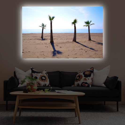 Vier Palmen in Spanien Strand Meer Wandbild Natur